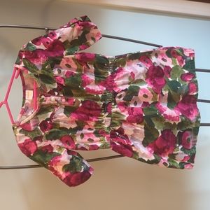 Little girls floral corduroy dress